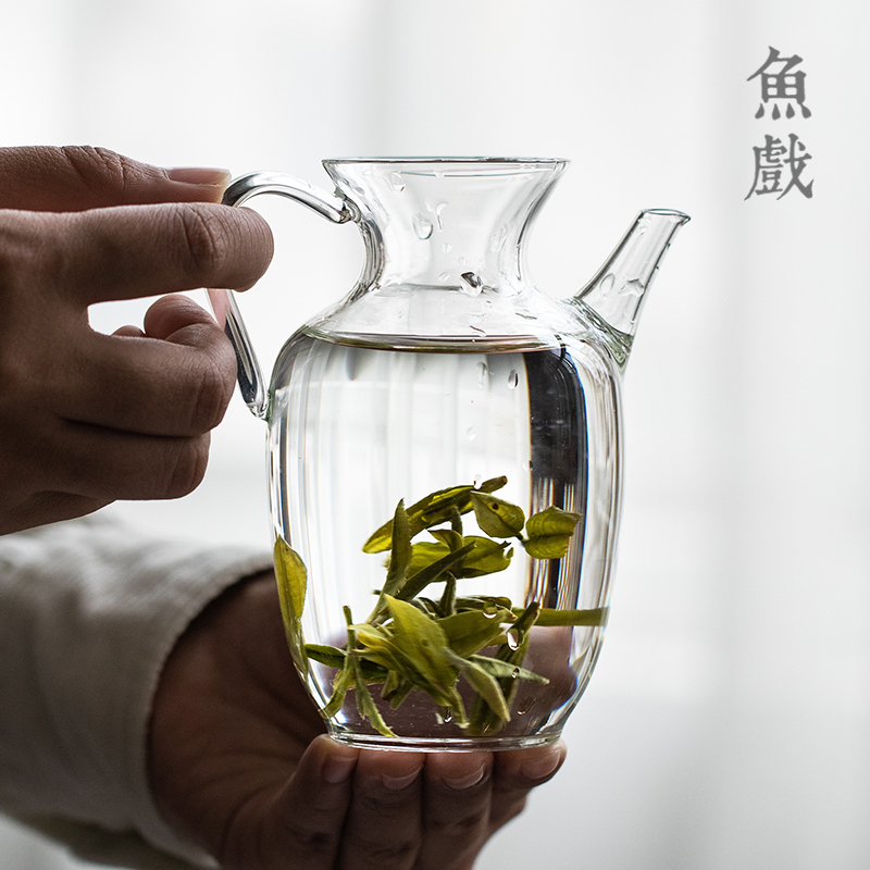 透明仿宋玻璃茶壶泡绿茶专用壶茶具小号泡茶冷水壶泡茶器家用单壶