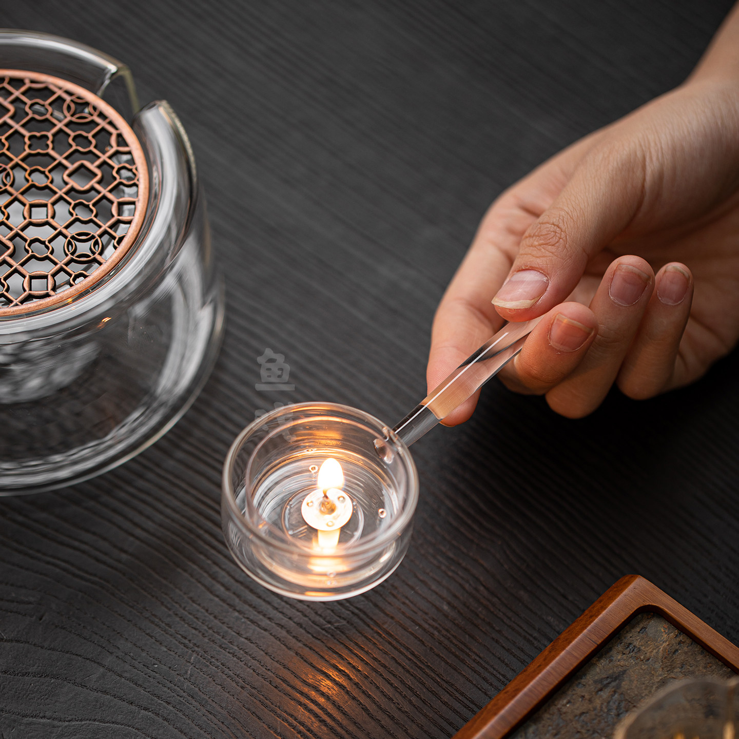 透明耐热玻璃温茶器家用简约蜡烛加热底座煮茶炉暖茶炉烘茶保温炉,淘宝优惠券,粉丝福利购,淘宝优惠卷