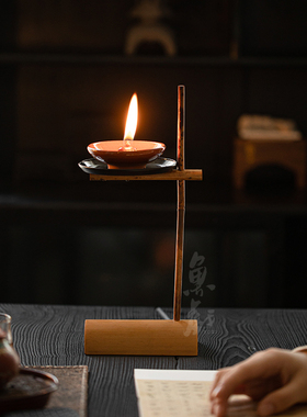 鱼戏手工竹制酥油灯盏