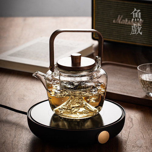 玻璃煮茶壶耐高温烧水壶大容量蒸煮茶器黑白茶全自动煮水壶电陶炉 - 图0