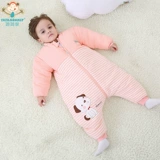 Универсальный хлопковый тонкий спальный мешок на четыре сезона для новорожденных, увеличенная толщина