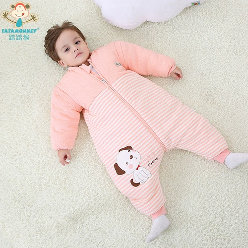 Универсальный хлопковый тонкий спальный мешок на четыре сезона для новорожденных, увеличенная толщина