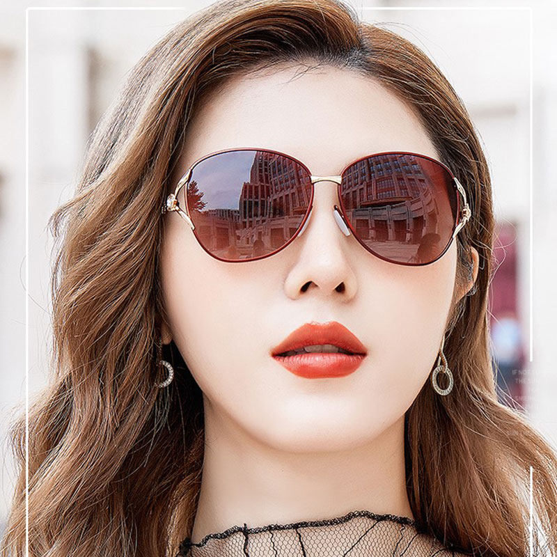 Polarized sunglasses for women 2025 new large frames to show face and small driving anti-ultraviolet sunglasses sunglasses