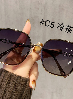 大框茶色偏光渐变墨镜女款2026新款高级感防晒防紫外线太阳眼镜潮