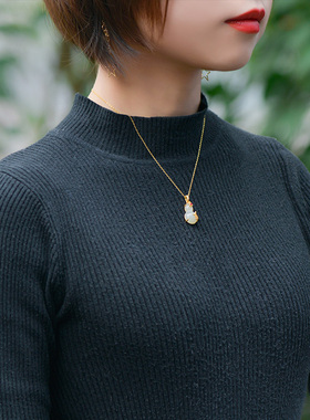 925银吊坠喜上眉送礼金镶玉