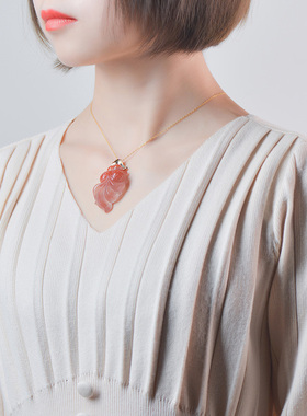 儒匪窝14k金冰飘小鱼南红玛瑙