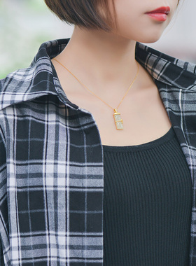 儒匪窝纯银和田玉竹节项链挂件