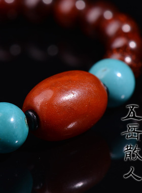 女士古董紫檀时尚风蜜蜡手串