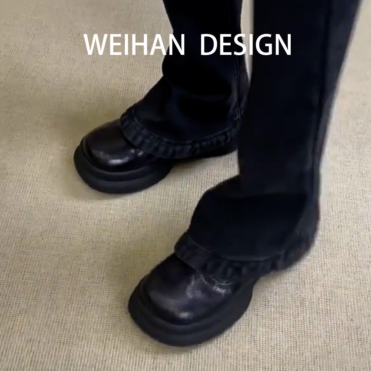 羊皮版！学院风厚底松糕小皮鞋女真皮一脚蹬乐福鞋小个子增高单鞋,淘宝优惠券,粉丝福利购,淘宝优惠卷