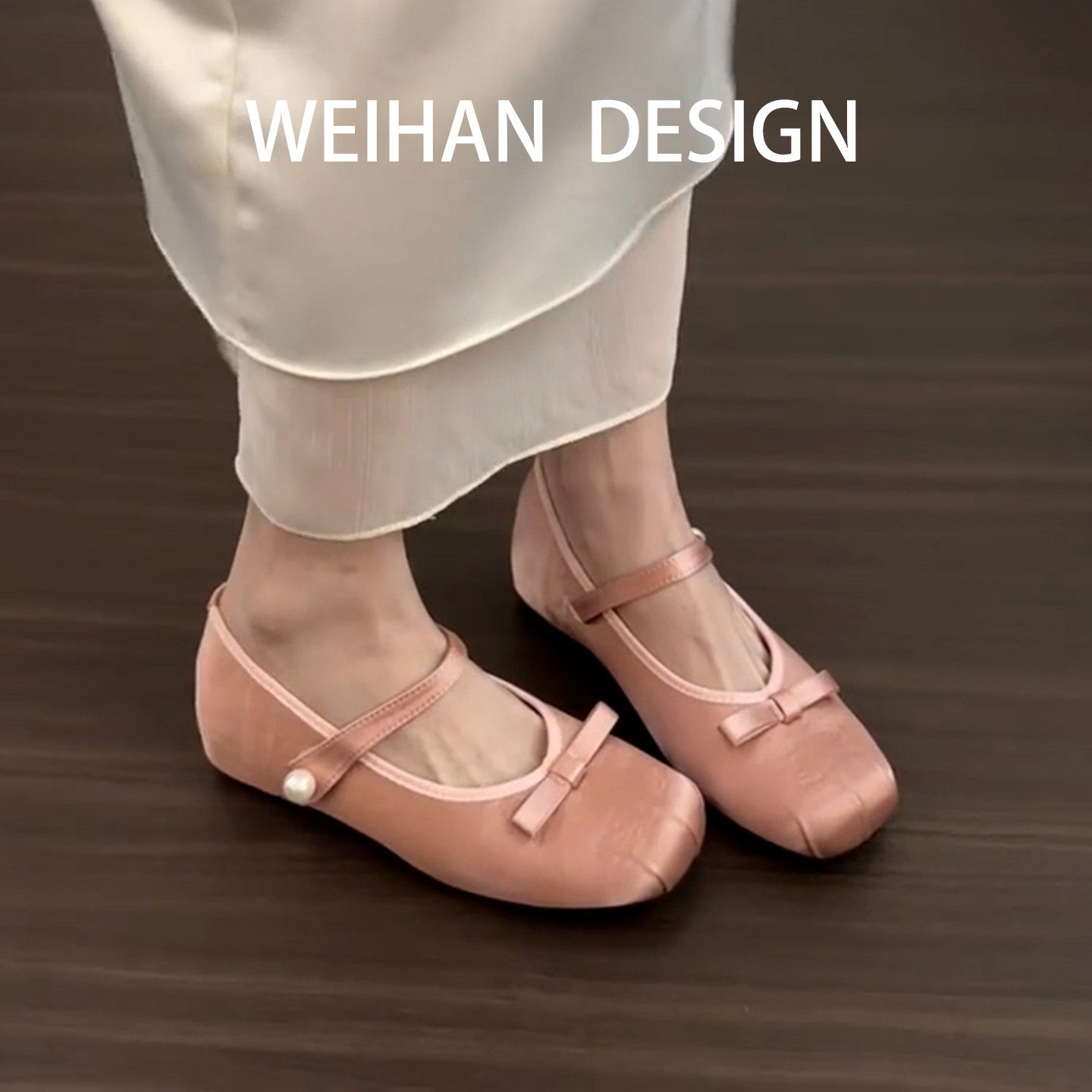 羊皮版！法式蝴蝶结一字带单鞋女玛丽珍鞋温柔粉色配裙芭蕾舞单鞋,淘宝优惠券,粉丝福利购,淘宝优惠卷