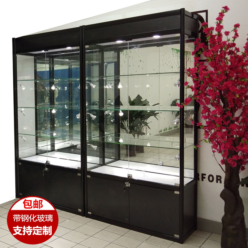 玻璃展示柜手办荣誉奖杯展示架样品展柜化妆品礼品透明产品柜带锁