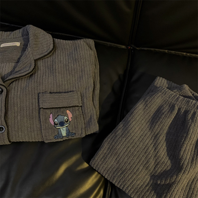 史迪仔情侣睡衣睡裤套装珊瑚绒秋冬季加绒加厚男女款法兰绒家居服,淘宝优惠券,粉丝福利购,淘宝优惠卷