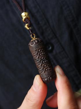 沉香木天珠吊坠项链平安