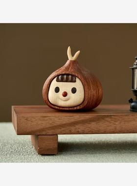 胡桃木雕刻卡通可爱蒜头