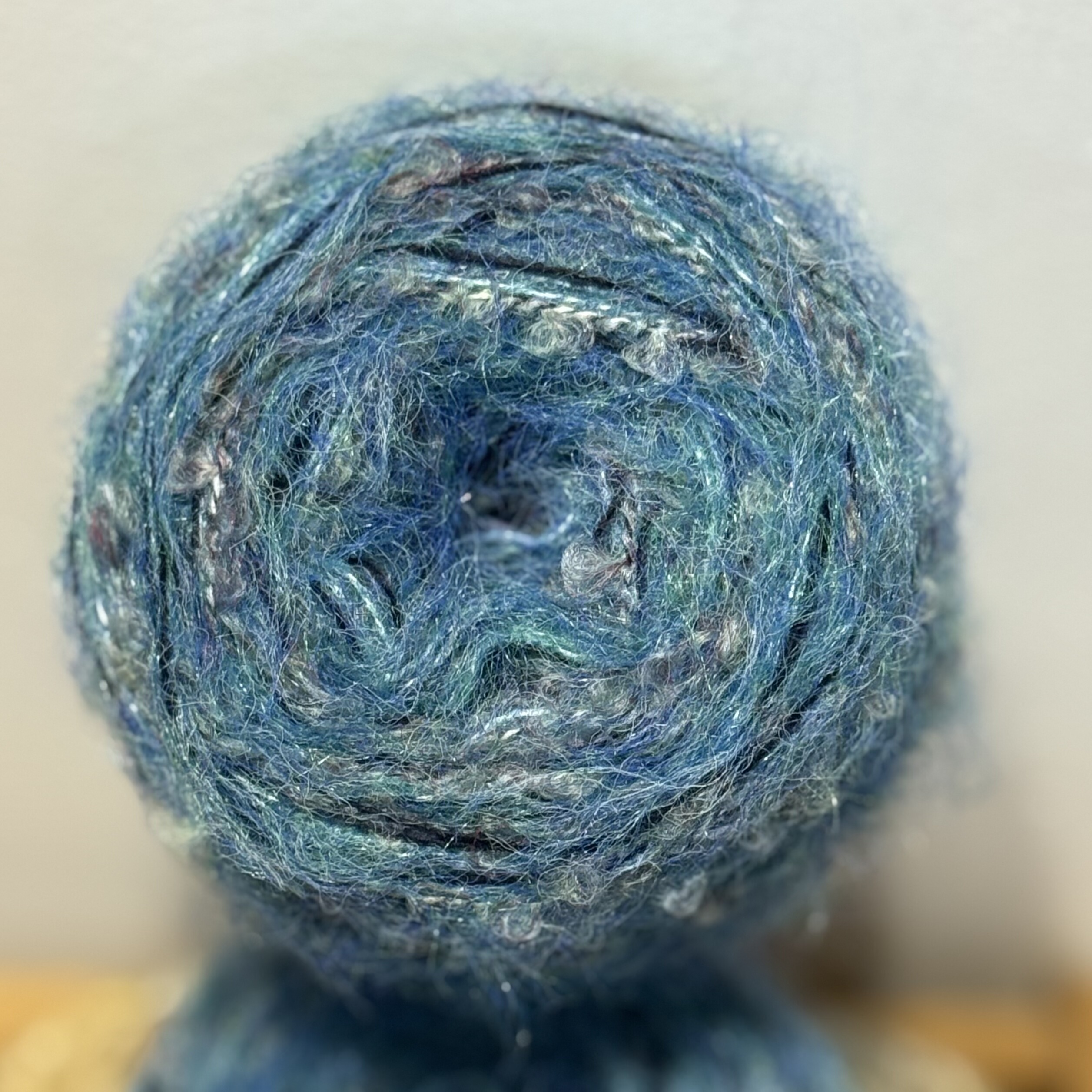 美拉德复古蓝色油彩巴恩风特色羊毛手混线编织围巾帽子包包毛衣线 - 图3