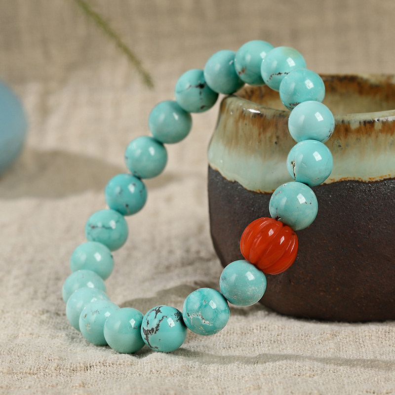 欧采妮天然绿松石蜜蜡手串女款手链 oucerny欧采妮手饰