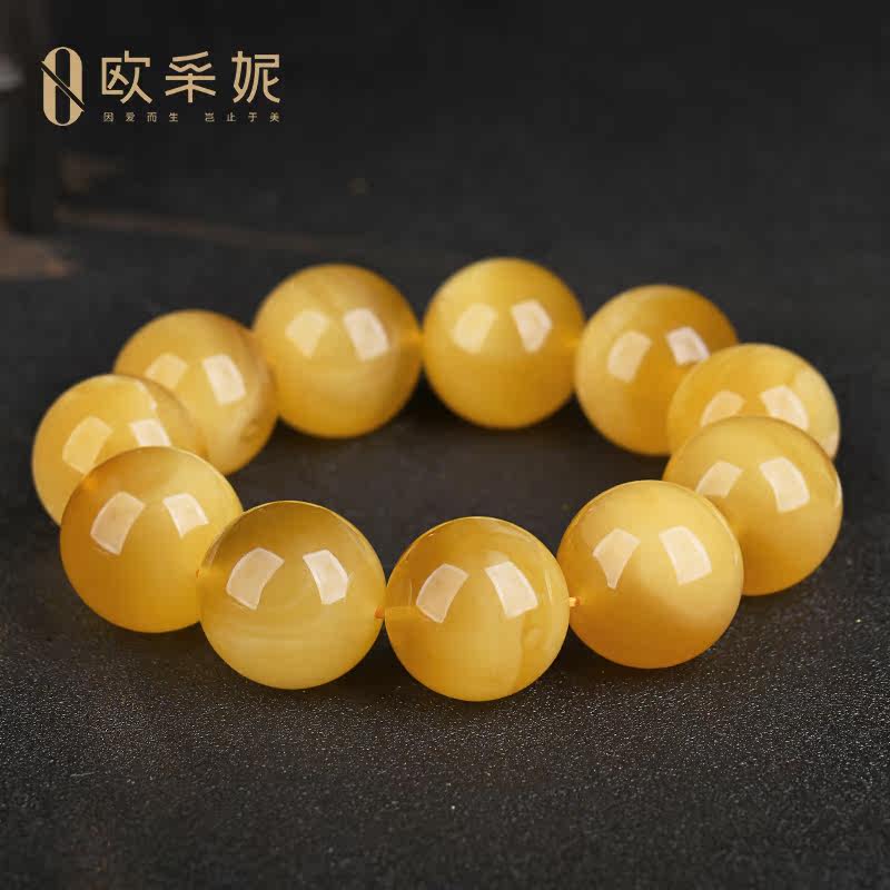 欧采妮蜜蜡手串单圈天然无优化手链 oucerny欧采妮手饰