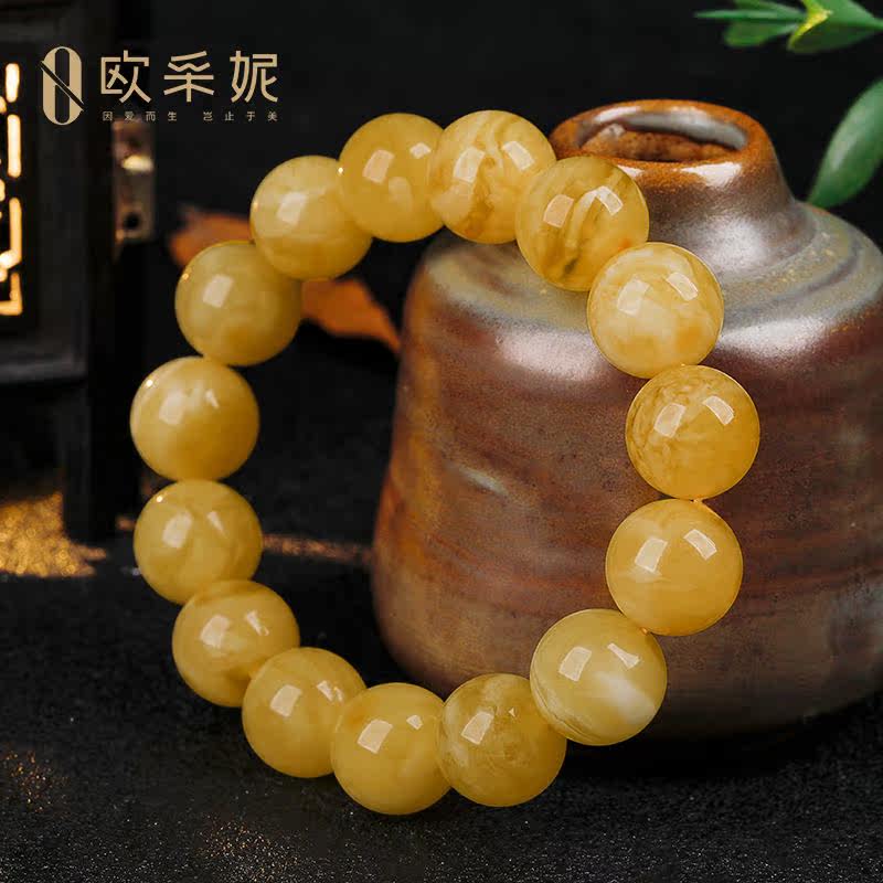 欧采妮蜜蜡手串单圈天然无优化手链 oucerny欧采妮手饰