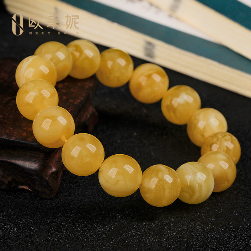 欧采妮蜜蜡手串单圈天然无优化手链 oucerny欧采妮手饰