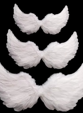 蓬蓬纱裙女童白色天使羽毛翅膀公主裙表演道具万圣节仙女棒小朋友