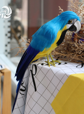 摆件热卖羽毛金刚鹦鹉园林装饰