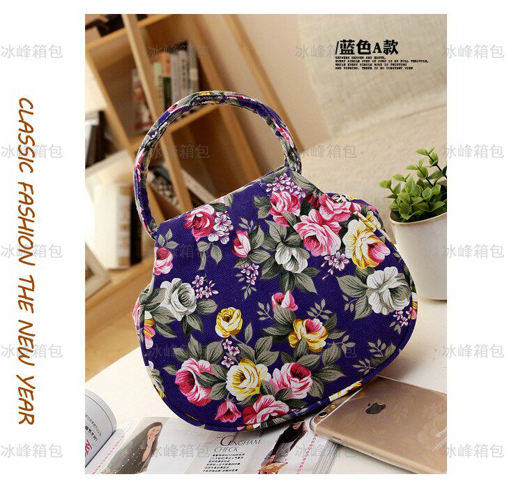 迷你手机花朵帆布包中年零钱包 花语佳人箱包女士包袋