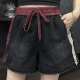 Women's high waist loose design denim shorts