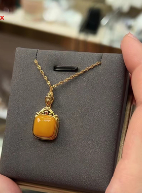 银镶嵌蜜蜡吊坠时尚精美礼品