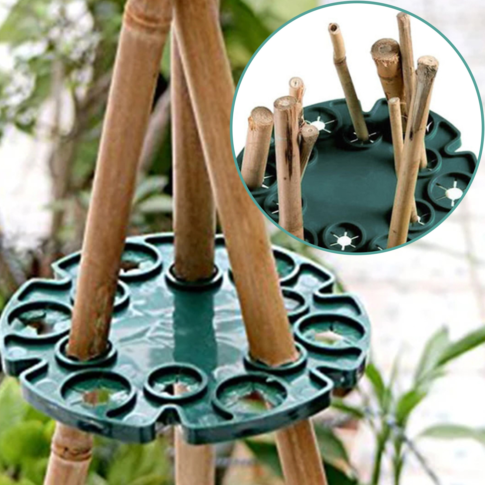 5Pcs Garden Plant Support Protection Trays Bamboo Cane Holde - 图0