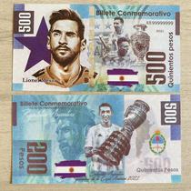 2021 vigorous Gods Cup football obvious Messi collection of commemorative tickets Commercial notes for commercial banknotes 500 commemorative coins