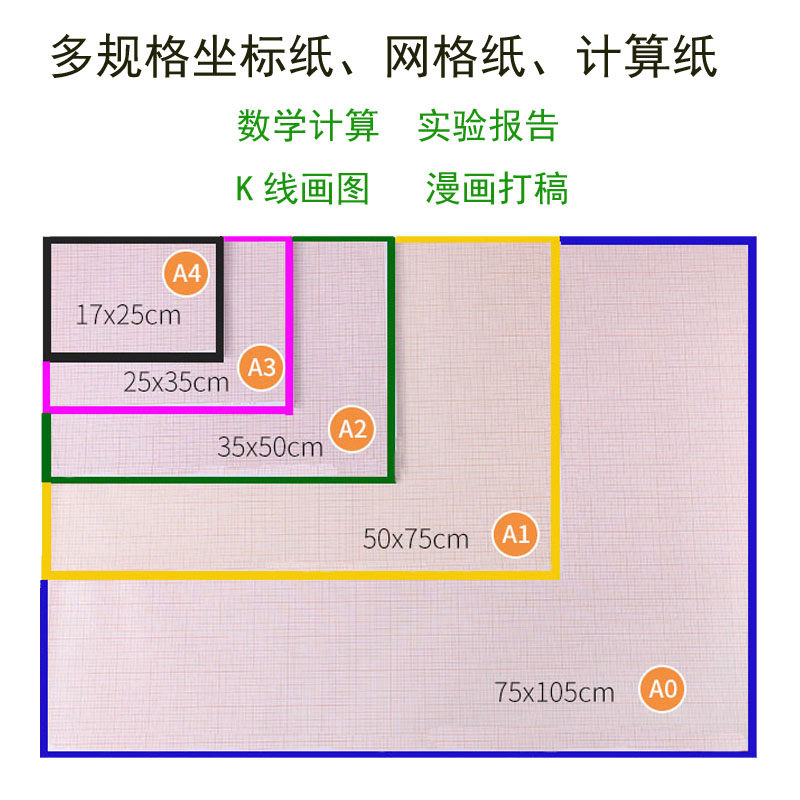 桔红色计算纸方格纸坐标纸网格纸A4 A3 A2 A1 A0绘图纸建筑设计纸_虎窝淘