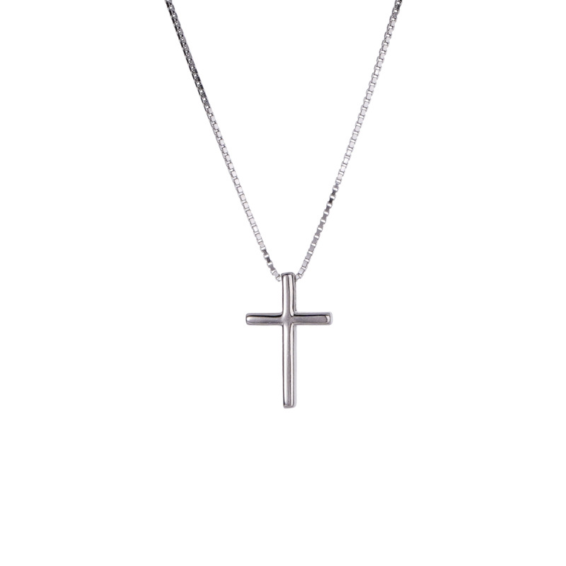 蒂奇简约小众s925纯银十字架项链女ins冷淡风十字感锁骨链潮 - 图3