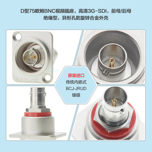 BCJ-JRUD佳耐美CANARE进口75欧姆BNC双通高清HD-SDI插座3G 1080P# - 图0