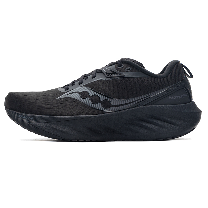 Saucony索康尼黑色跑步鞋男2024春季新款缓震运动鞋厚底健身鞋子