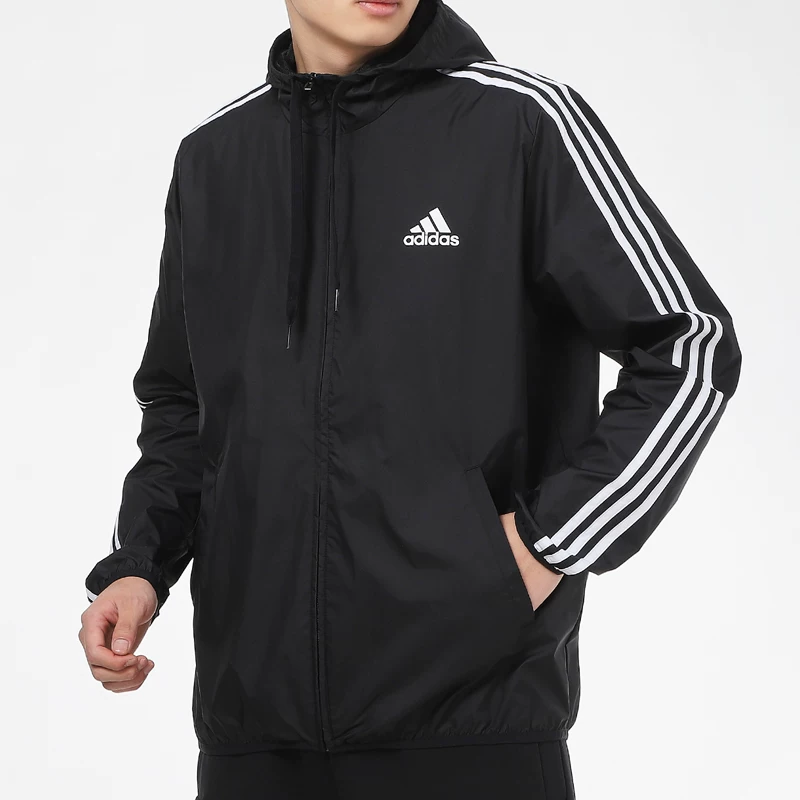 Мужская осенняя куртка Adidas, спортивный костюм с капюшоном, ветроустойчивое тонкое trench coat
