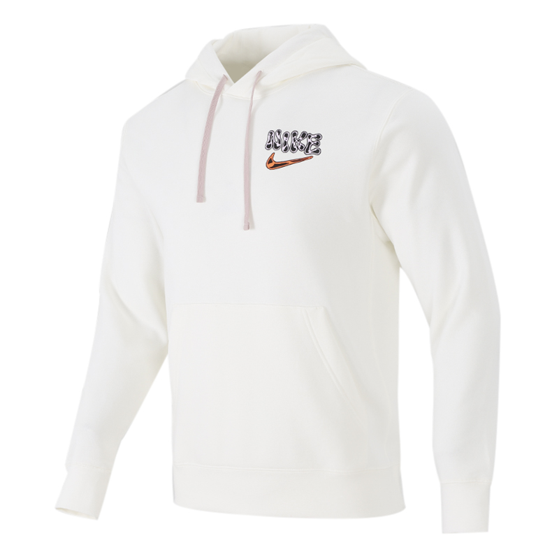 幸运叶子官方旗舰店NIKE耐克白色加绒卫衣男装秋冬季新款运动服连帽上衣套头衫DM22503