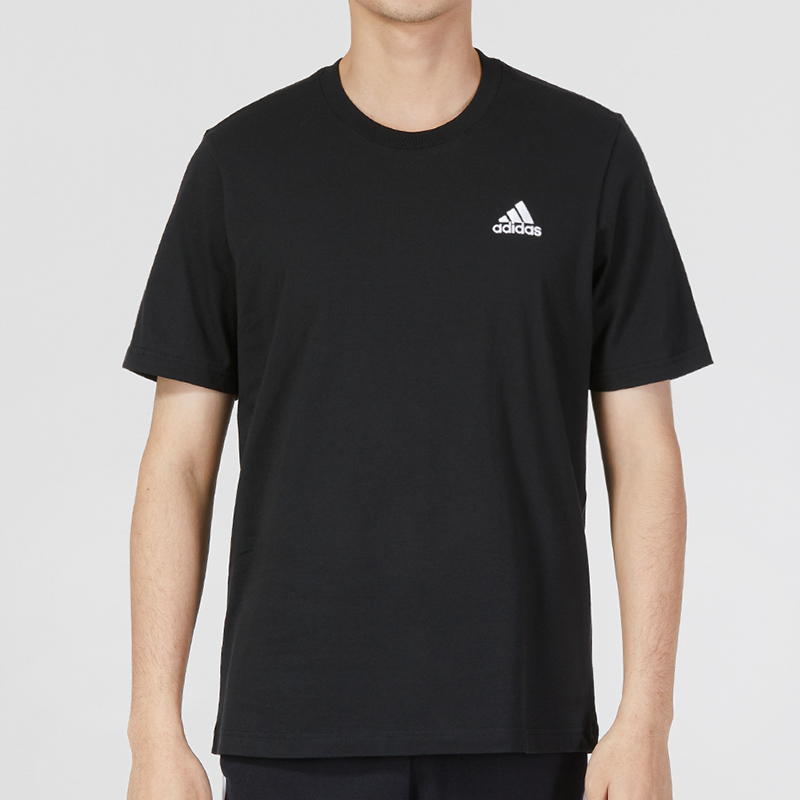 Adidas阿迪达斯短袖男 2024夏季速干运动服圆领半袖纯棉T恤-图0