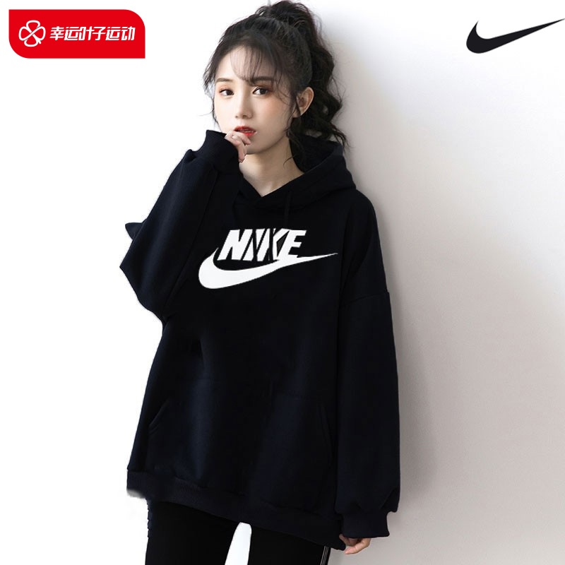 耐克NIKE卫衣女装24新款薄款休闲运动服毛圈透气连帽套头衫BV4127