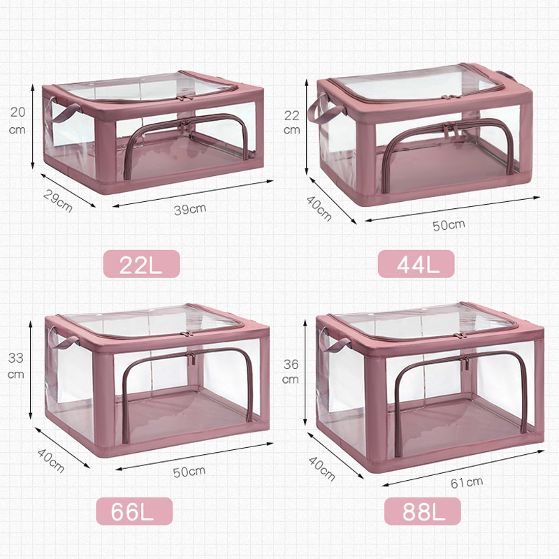 透明衣服收纳箱家用折叠衣物布艺百纳箱宿舍衣柜整理袋储物盒神器-图2