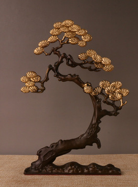 风水香炉礼品鎏金摆件招财树