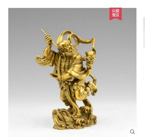 全铜魁星点斗摆件独站鳌头家用办公室书房桌面装饰品魁星踢斗铜像 - 图0