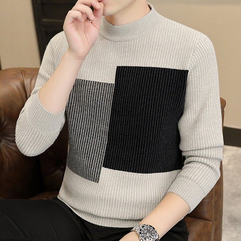 毛衣男秋冬季2025新款加厚保暖针织打底衫冬装潮牌半高领上衣服,淘宝优惠券,粉丝福利购,淘宝优惠卷