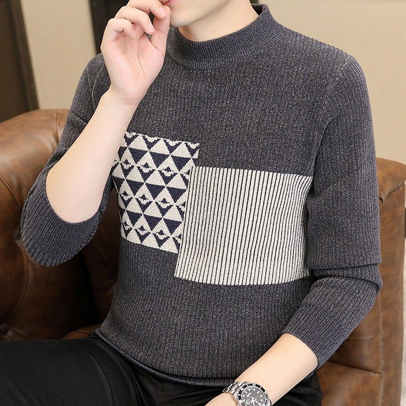毛衣男秋冬季2025新款加厚保暖针织打底衫冬装潮牌半高领上衣服,淘宝优惠券,粉丝福利购,淘宝优惠卷