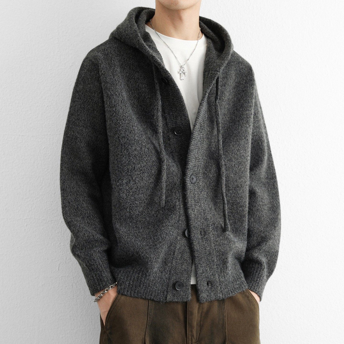 高品质连帽针织开衫男宽松毛衣外套男款秋冬季加厚休闲秋装夹克衫,淘宝优惠券,粉丝福利购,淘宝优惠卷