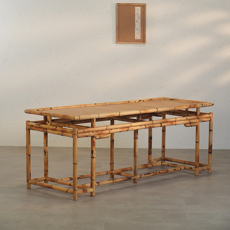 赋石家居中式原创民宿竹藤创意茶桌复古实心玛瑙藤桌子功夫茶桌椅,淘宝优惠券,粉丝福利购,淘宝优惠卷