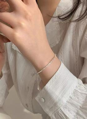925纯银碎银几两手链轻奢闺蜜手镯小众设计碎银子女手饰