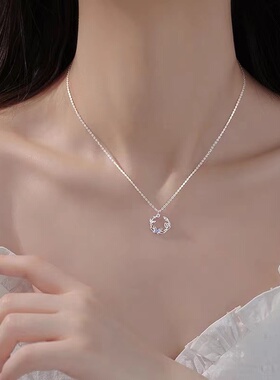925纯银蝴蝶花环项链轻奢女2024新款爆款高级颈链锁骨链