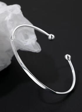 925银光面手镯轻奢高级手链女闺蜜素圈小众设计感手串