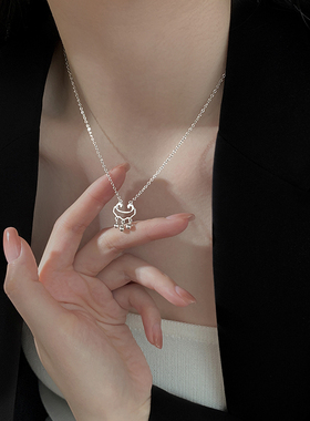 925纯银平安锁项链2023年新款爆款小众设计女春锁骨链小众长命锁