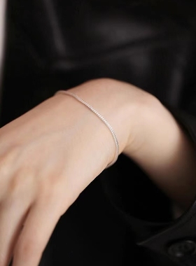 925纯银四方龙骨手链女手饰小众设计气质时尚韩国网红潮